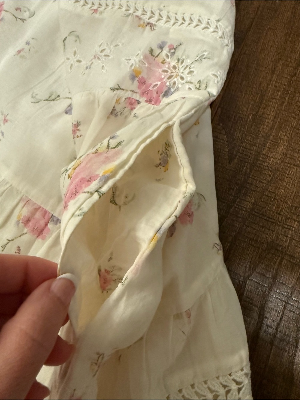 Universal Thread Cream Maxi Dress with Pink Floral Print size medium - Picture 7 of 7